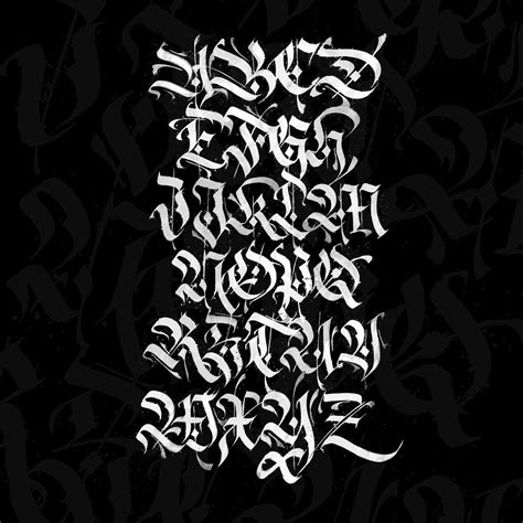 Gothic Alphabet Calligraphy