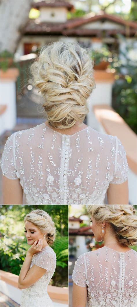 The combination of dutch braids, wispy flyaways, and colorful blooms—these are by the golden pollen—makes for an elevated, casual style. Latest Wedding Bridal Braided Hairstyles 2019- Step by ...