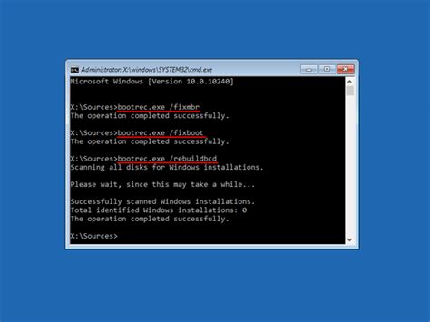 Bootrec Rebuildbcd 0 Identified Windows Installations Gameimperiascript