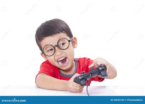 Boy Playing Video Game Stock Photo Image Of Active Entertainment