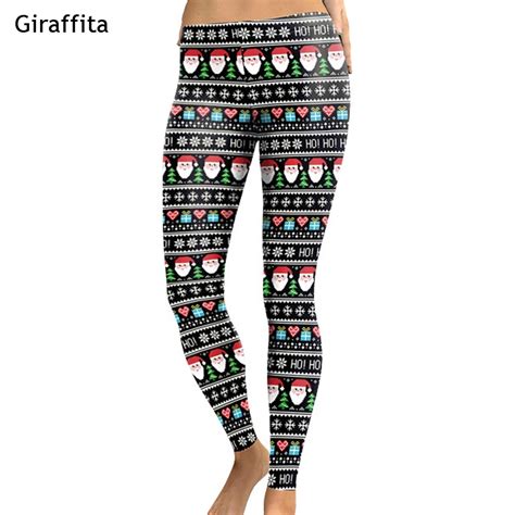 New Arrival Sexy Girl Christmas T Santa Claus National Printed Elastic Fitness Polyester