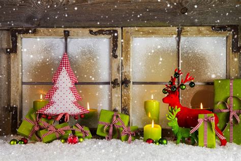 Snow Christmas Decoration Window Candles Holiday Winter Box