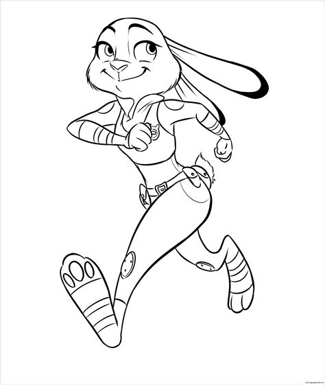 Judy Hopps Nick Wilde Zootopia Basic Coloring Page Images And Photos
