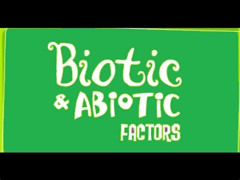 When an ecosystem is barren and unoccupied, new organisms colonizing the environment rely on favorable environmental. Biotic and Abiotic Factors -Ecosystem - YouTube