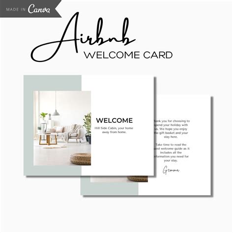 Airbnb Welcome Card Vrbo Welcome Card Vacation Rental Etsy Welcome