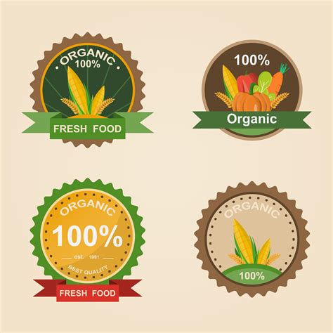Organic Fresh Product Vector Illustration Logo Farm Fresh Badge