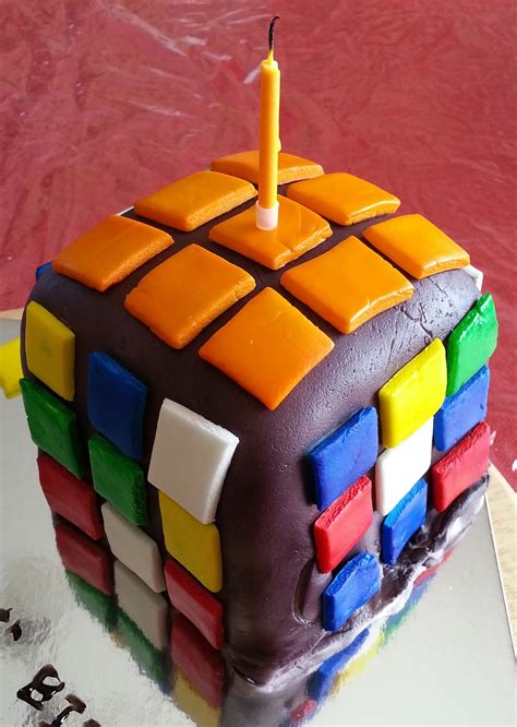 I made a chocolate slab cake and cut it into three two inch high 6 squares. Puzzling Jeronimo: Rubik's Cube Birthday Cake!