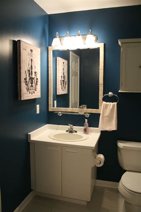 Dark Blue Bathroom Ideas Dark Blue Bathroom Wall Love The Color