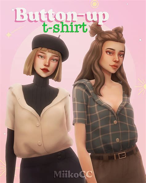 Button Up T Shirt The Sims 4 Create A Sim Curseforge