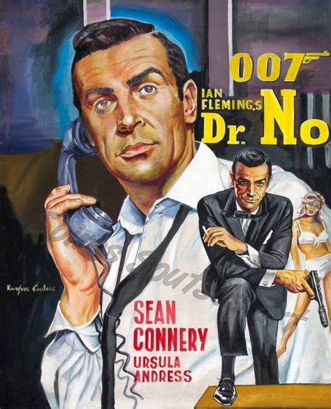 Dr No James Bond Movie Poster Painting Sean Connery James Bond Movie Posters James Bond