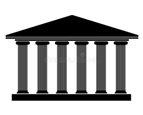 Siluetee Un Edificio Antiguo En El Estilo Griego Con Las Columnas El