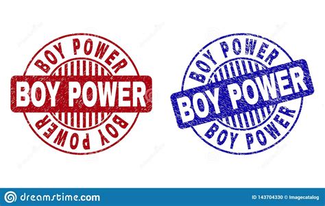 Grunge Boy Power Scratched Round Stamps Stock Vector Illustration Of