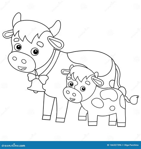 Cow A Calf Animals Cartoon Vector 46368805