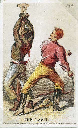 The Lash Card Showing Bound African American Slave Being Whipped Free