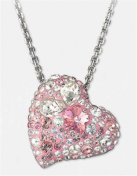 Lyst Swarovski Alana Crystal Heart Pendant Necklace In Pink