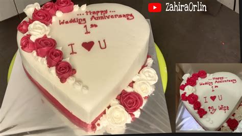 Kue Anniversary Bentuk Lovebuttercream Steam Youtube