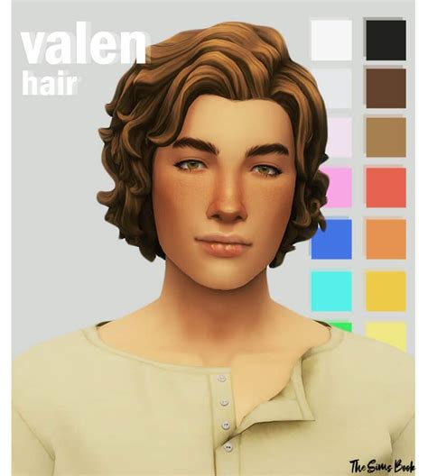 Sims 4 Maxis Match Male Valen Hair Sims Hair Sims 4 Curly Hair Sims