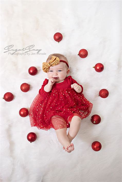 5 Month Old Baby Girl Christmas Pose Christmas Picture Girls Newborn