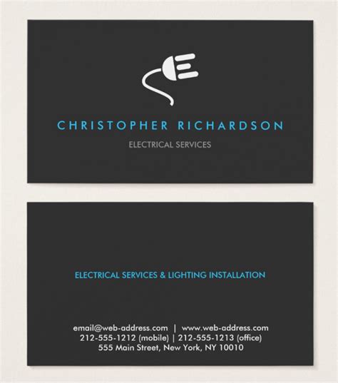 Electrician Business Cards Ideas