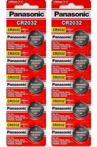 Bateria Panasonic Cr 2032 3v Lithium Cartela C 10 Unidades Mercadolivre