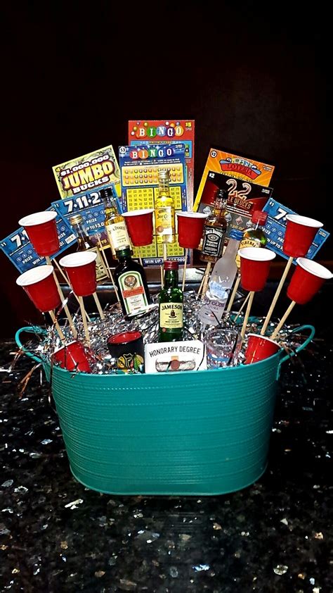 Celebrate his big 21st birthday with the perfect gift. 21st birthday gift for a guy #liquor #21 #basket #chipotle ...