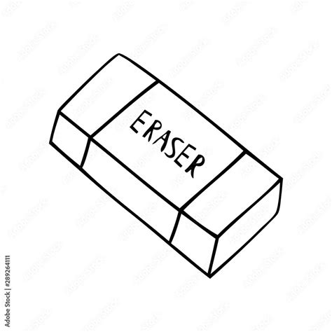 Black And White Vector Image Of Eraser With Band Stock Vector Adobe Stock
