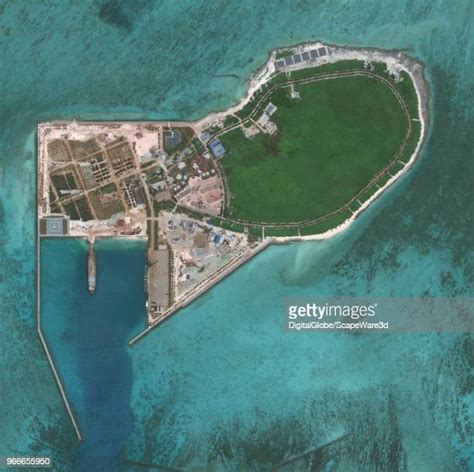 Satellite View Paracel Islands In The South China Sea Photos And