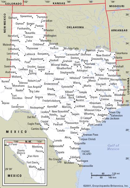 Texas Map Cities Towns