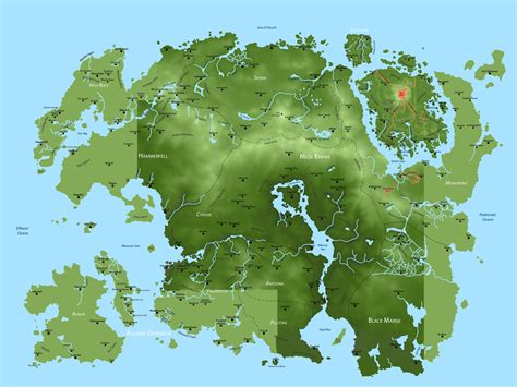 A Complete Map Of Tamriel The Main Continent Of The Elder Scrolls