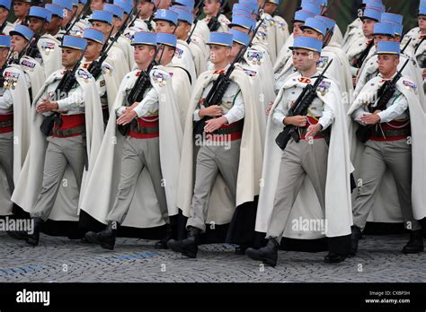 Foreign Legion Soldiers March During The French Military Parade For