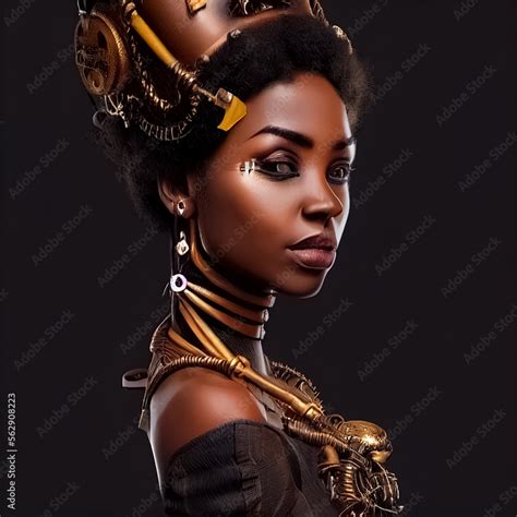 Goddess With Splendid Gold Jewelry Black Queen Egypt Queen Black