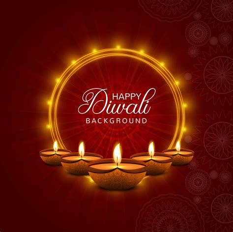 Happy Diwali Diya Oil Lamp Festival Card Background Illustration 249453