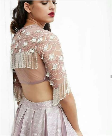 Indian Fashion Dresses Fringes Blouse Designs Backless Two Piece Skirt Set Skirts Tassels