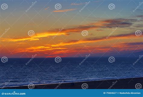 The Pacific Ocean Is During Sunset Stock Image Image Of Shore Dusk