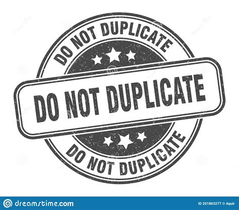 Do Not Duplicate Stamp Do Not Duplicate Round Grunge Sign Stock Vector