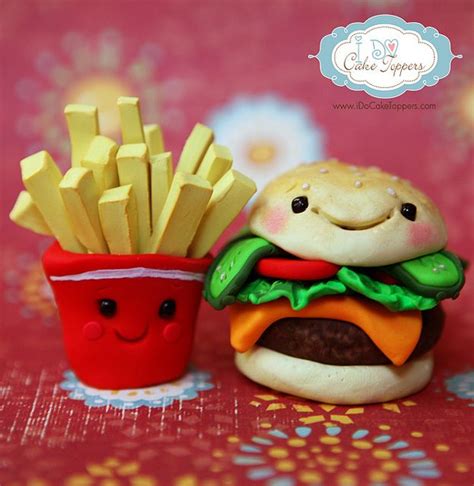 Fries And Burger Polymer Clay Creations Clay Food Cute Clay
