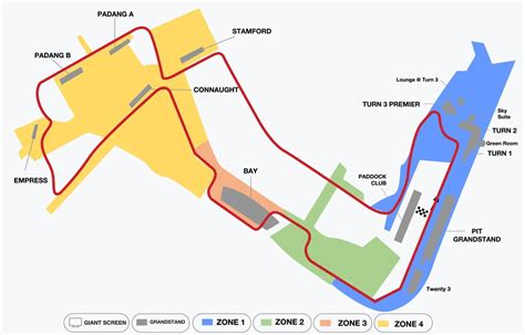Singapore F1 Track And Grandstand Guide Marina Bay Circuit Marina Bay