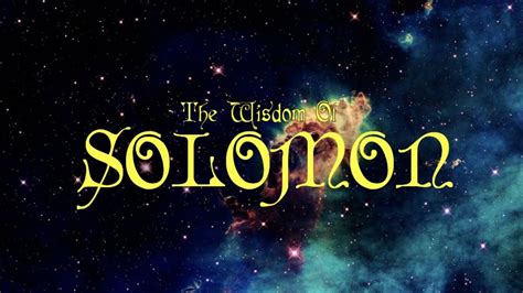 The Book Of The Wisdom Of Solomon Apocrypha Youtube