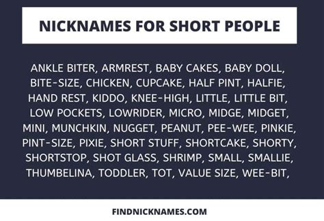 Popular Nicknames For Short People Find Nicknames