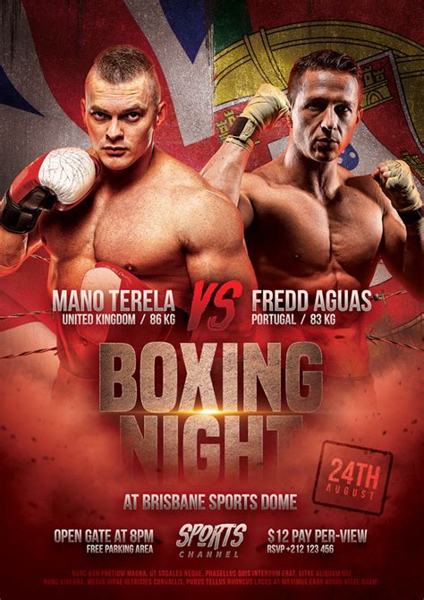 Boxing Match Flyer Template On Behance