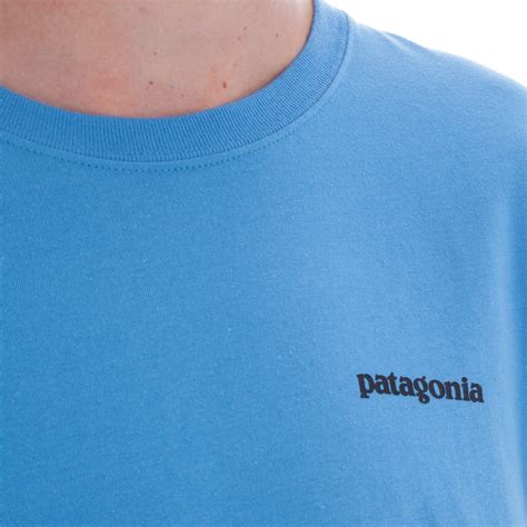 Patagonia P 6 Logo Cotton Long Sleeve T Shirt Radar Blue Consortium