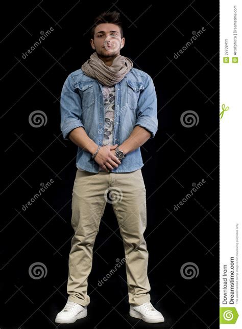 Full Length Body Shot Of Young Man Standing Stock Image