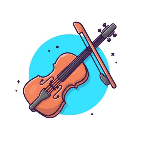 Violin Jazz Musical Cartoon Vector Icon Illustration Art Object Icon