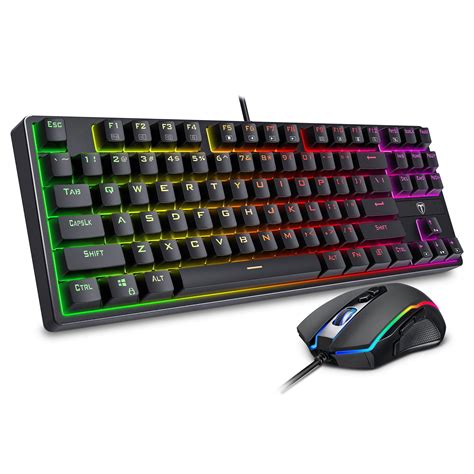 Buy Pictek Mechanical Gaming Keyboard And Mouse Combo Wired Rgb Gaming