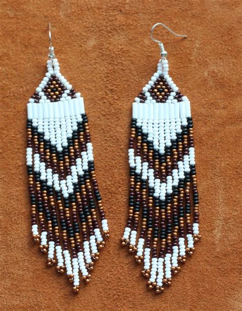 Native Beaded Earrings Hand Made By Suzanne Flumerfelt In Yukon Canada