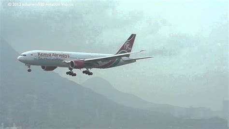 Kenya Airways B777 2u8er 5y Kqs Landing Hong Kong Hkgvhhh Hd 720p