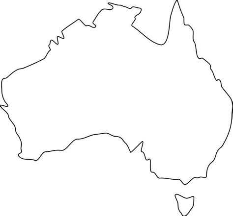 Australia Outline Clipart Large Size Minimalist Tattoo Australia Map