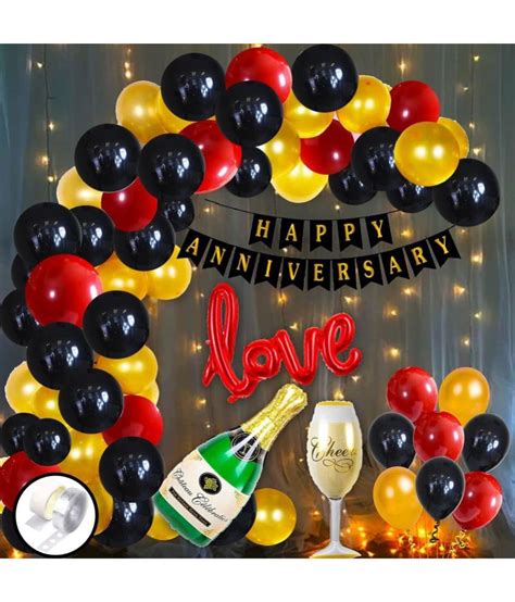 Party Propz Happy Anniversary Decoration Combo Kit Pcs Anniversary Banner Love Foil