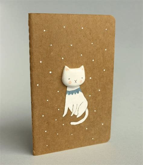 Sale Moleskine Cahier Altered Journal Cat от Sweetbestiary Брошь