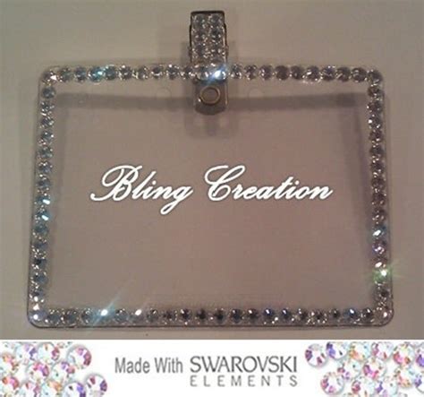 Clear Swarovski Crystal Bling Name Badgetag By Blingcreation